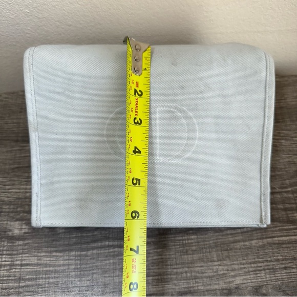 Christian Dior Beauty Gray Trousse Canvas Pouch Cosmetic Makeup Bag New - Picture 7 of 13